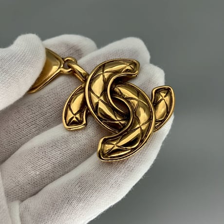 CHANEL (シャネル) ヴィンテージ マトラッセ ココマーク デカココ スイング イヤリング