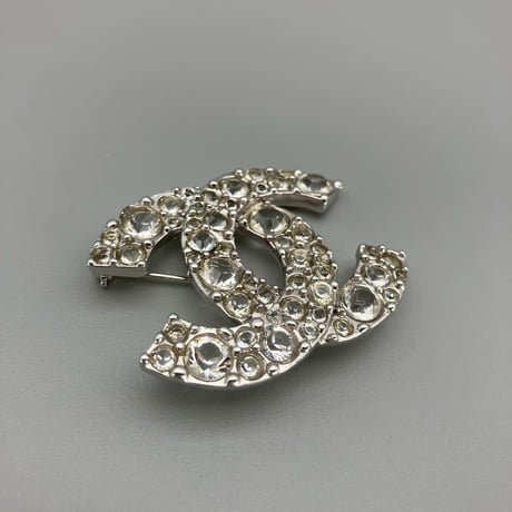 CHANEL (シャネル) ヴィンテージ ココマーク ラインストーン ブローチ