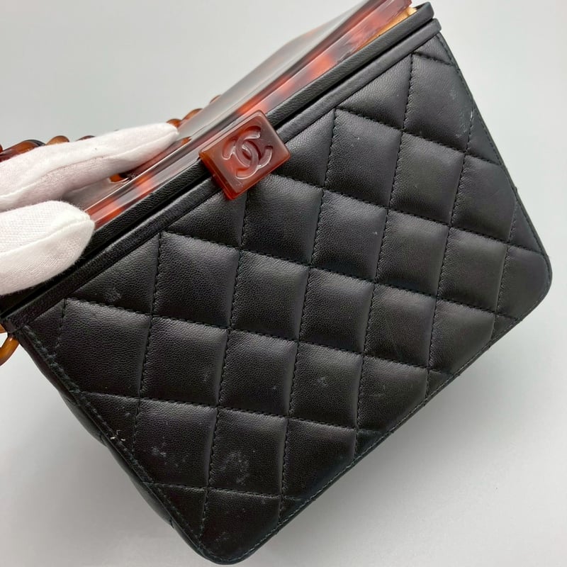 CHANEL (シャネル) ヴィンテージ べっ甲 ココマーク ラムスキン