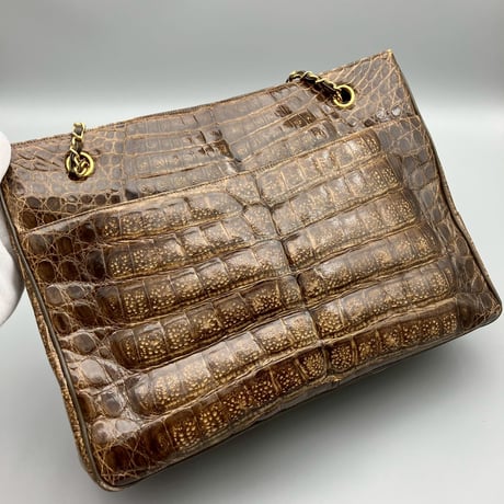 CHANEL (シャネル) ヴィンテージ クロコダイル ココマーク ショルダーバッグ