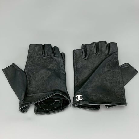 CHANEL (シャネル) ヴィンテージ ロゴ ココマーク レザー 手袋 グローブ