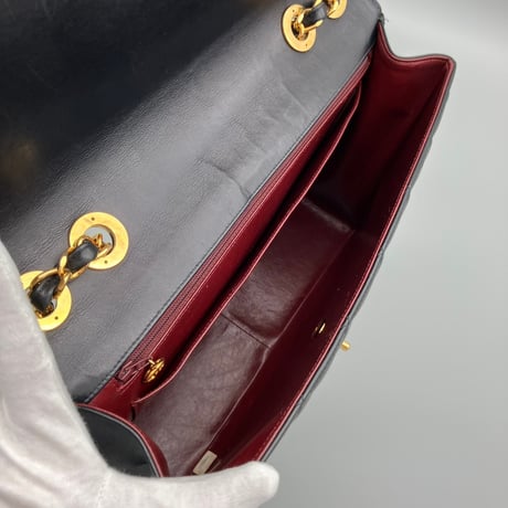 CHANEL (シャネル) ヴィンテージ デカマトラッセ34 ターンロック ダブルチェーン ショルダーバッグ