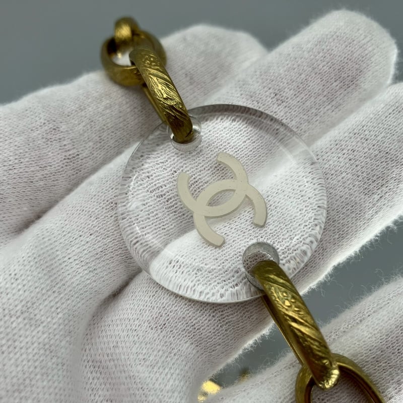 CHANEL (シャネル) ヴィンテージ ココマーク クリア ラウンド チェーン