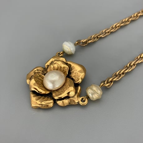 CHANEL (シャネル) ヴィンテージ カメリア パール ネックレス