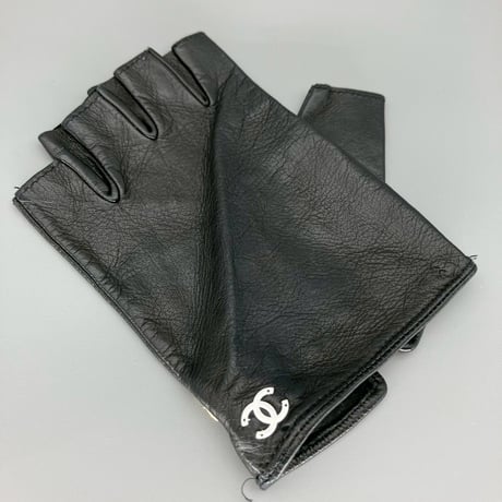 CHANEL (シャネル) ヴィンテージ ロゴ ココマーク レザー 手袋 グローブ