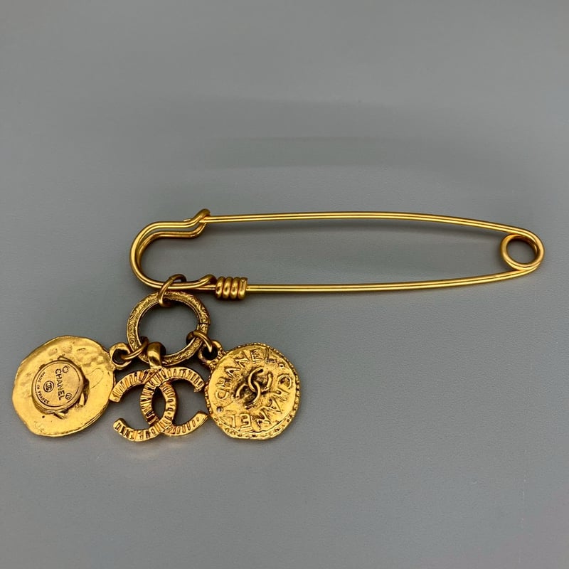 CHANEL (シャネル) ヴィンテージ ココマーク メダル ピン ブローチ