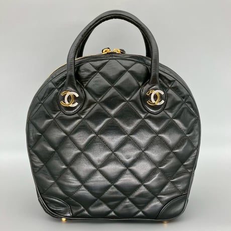 CHANEL (シャネル) ヴィンテージ パリ限定 マトラッセ ココマーク ラムスキン ハンドバッグ