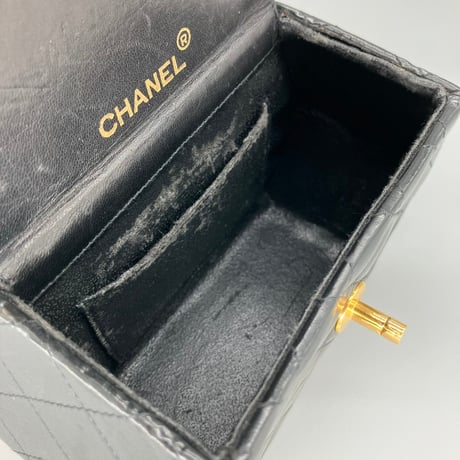 CHANEL (シャネル) ヴィンテージ ミニマトラッセ ターンロック ココマーク ダブルチェーン ショルダーバッグ