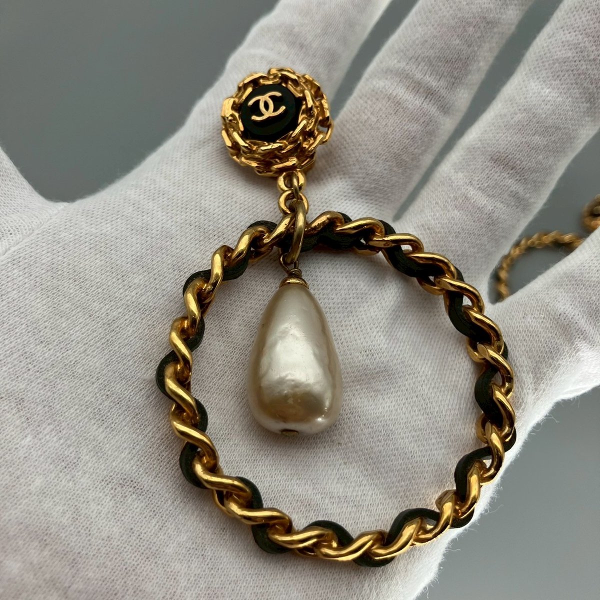 CHANEL (シャネル) ヴィンテージ ココマーク パール サークル スイング