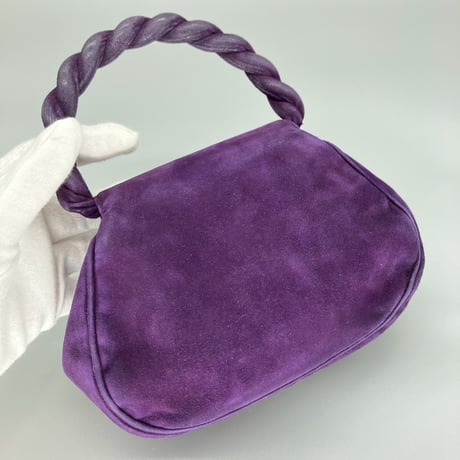 CHANEL (シャネル) ヴィンテージ スエード ツイスト ターンロック ココマーク ハンドバッグ