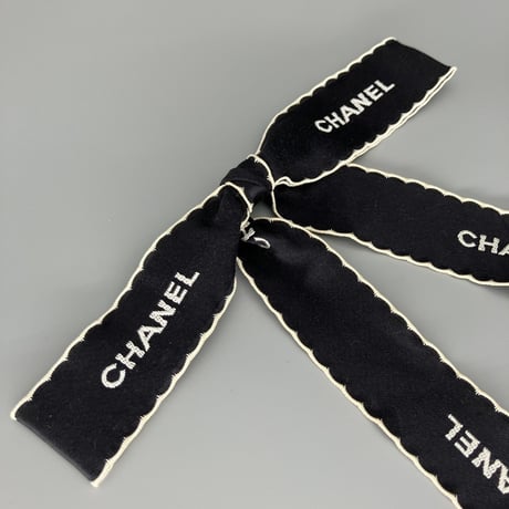 CHANEL (シャネル) ヴィンテージ リボン ロゴ ブローチ