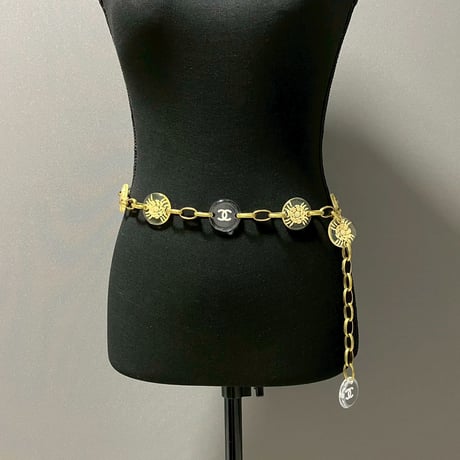 CHANEL (シャネル) ヴィンテージ ココマーク クリア ラウンド チェーンベルト
