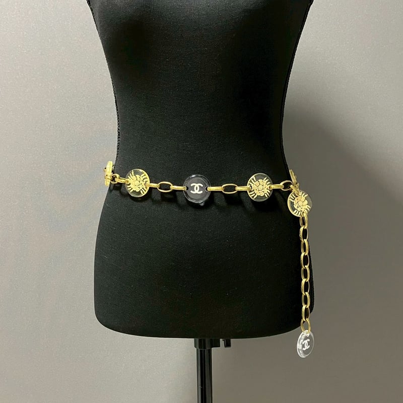 CHANEL (シャネル) ヴィンテージ ココマーク クリア ラウンド チェーン