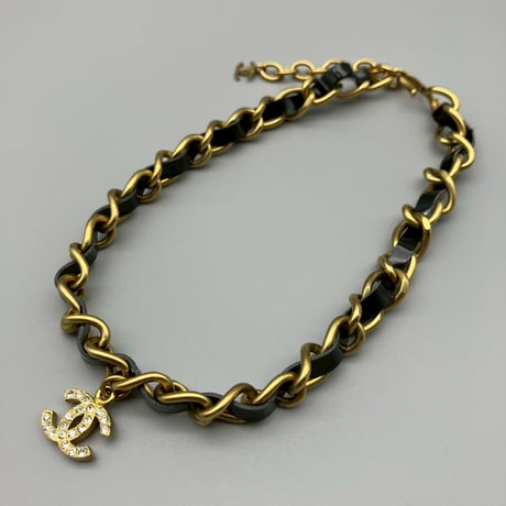 CHANEL (シャネル) ヴィンテージ ラインストーン ココマーク ネックレス チョーカー