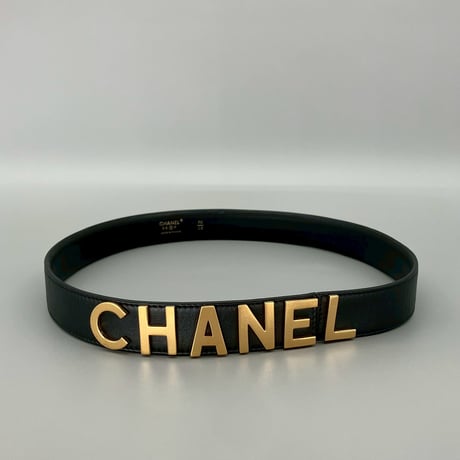 CHANEL (シャネル) ヴィンテージ ロゴ レザー ベルト