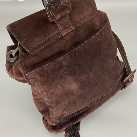 CHANEL (シャネル) ヴィンテージ スエード ココマーク マグネット式 リュックサック バックパック