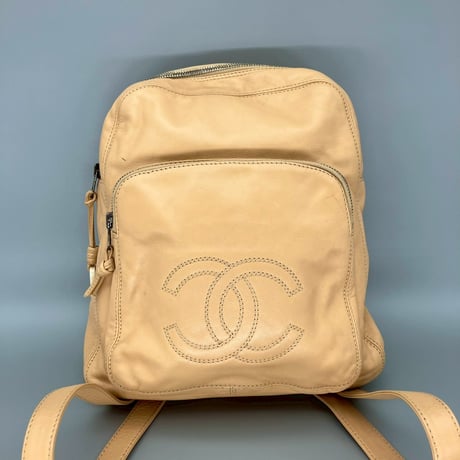 CHANEL (シャネル) ヴィンテージ デカココ ココマーク ベージュ リュックサック バックパック