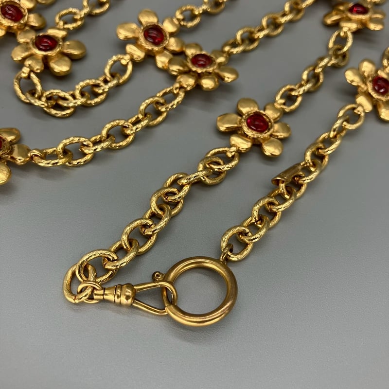 VINTAGE CHANEL グリポア ストーン ゴールドチェーン ネックレス VINTAGE CHANEL グリポア ストーン ゴールドチェーン ネックレス