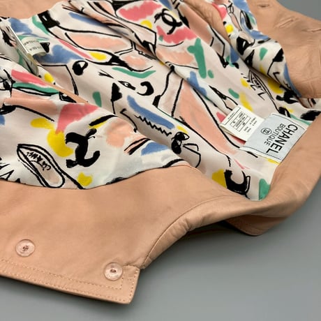 CHANEL (シャネル) ヴィンテージ ラムスキン レザー ベージュ ココボタン ベスト