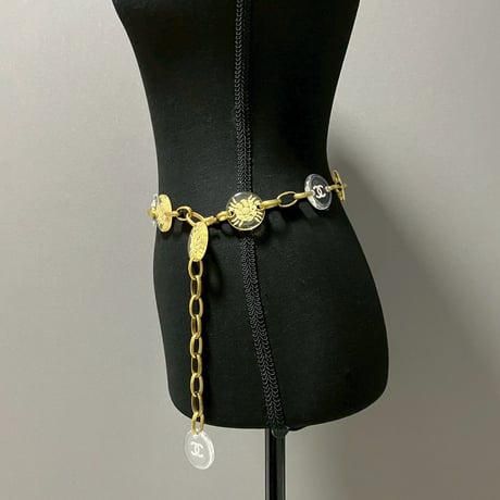 CHANEL (シャネル) ヴィンテージ ココマーク クリア ラウンド チェーンベルト