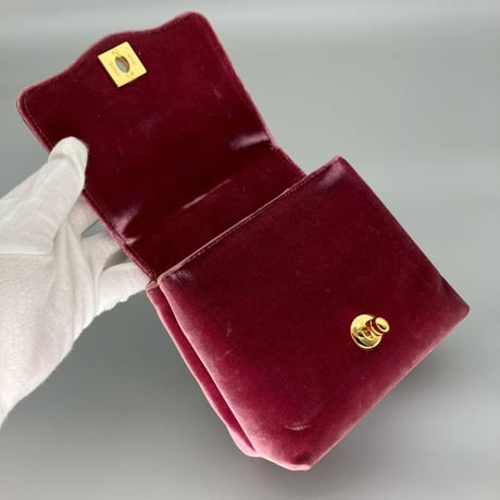 CHANEL (シャネル) ヴィンテージ ベロア ベルベット ターンロック ココマーク ミニハンドバッグ