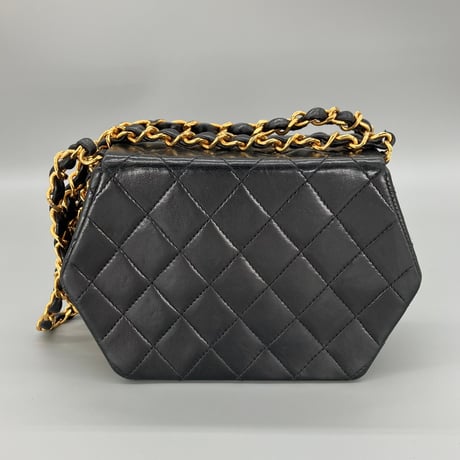 CHANEL (シャネル) ヴィンテージ ミニマトラッセ ターンロック ココマーク ダブルチェーン ショルダーバッグ