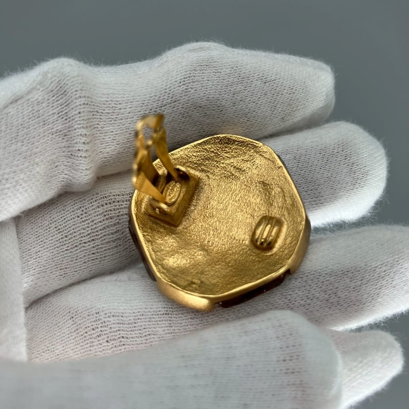 CHANEL (シャネル) ヴィンテージ カラーストーン グリポア ココマーク