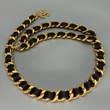 CHANEL (シャネル) ヴィンテージ デカココ ココマーク レザー チェーンベルト