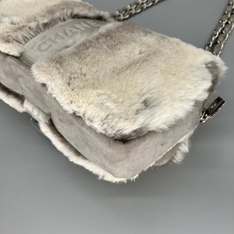 CHANEL (シャネル) ヴィンテージ スポーツライン ファー ココマーク ダブルチェーン ショルダーバッグ