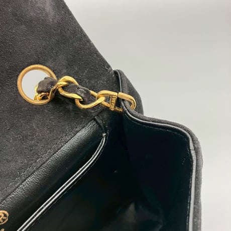 CHANEL (シャネル) ヴィンテージ スエード ターンロック ココマーク ショルダーバッグ