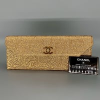 CHANEL (シャネル) ヴィンテージ ターンロック ココマーク ゴールド ハンドバッグ クラッチバッグ