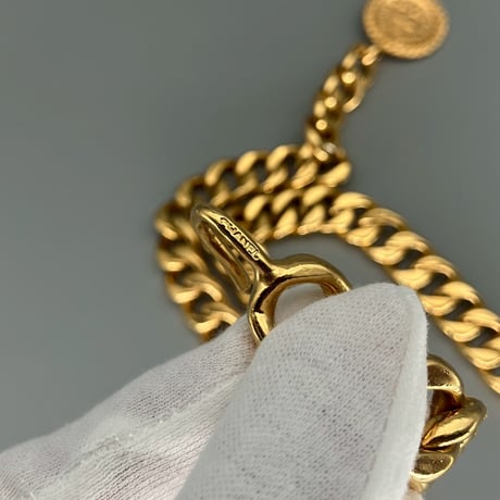 CHANEL (シャネル) ヴィンテージ マドモアゼル ココマーク メダル パール 2連チェーン ネックレス