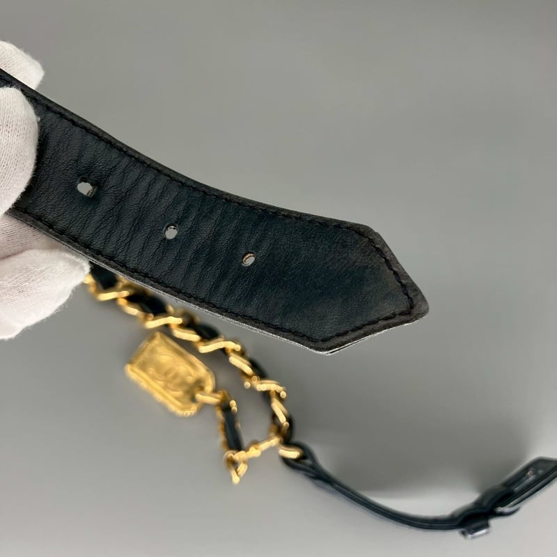 CHANEL (シャネル) ヴィンテージ 31 RUE CAMBON レザー チェーン ベルト