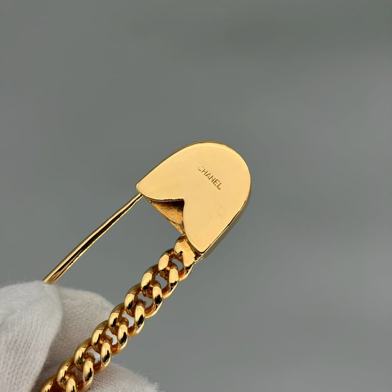 CHANEL (シャネル) ヴィンテージ 安全ピン クローバー ブローチ