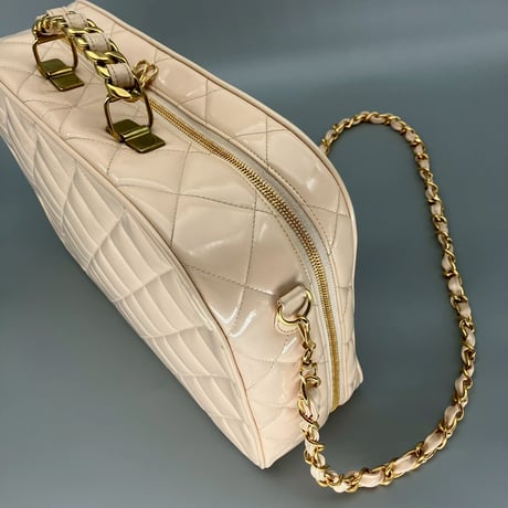 CHANEL (シャネル) ヴィンテージ パテントレザー エナメル バニティ ショルダーバッグ ハンドバッグ