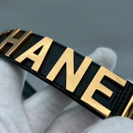 CHANEL (シャネル) ヴィンテージ ロゴ レザー ベルト