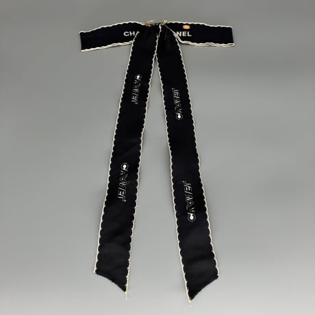CHANEL (シャネル) ヴィンテージ リボン ロゴ ブローチ