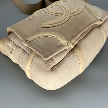 CHANEL (シャネル) ヴィンテージ デカココ ココマーク ムートン ショルダーバッグ