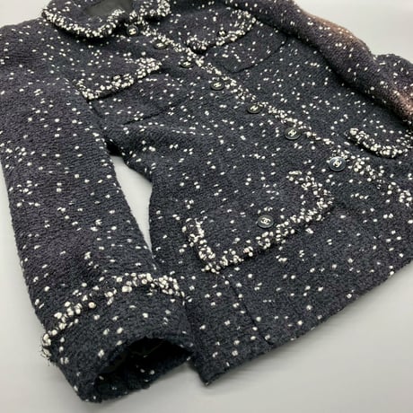 CHANEL (シャネル) ヴィンテージ ツイード 粉雪 ココボタン ジャケット
