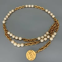 CHANEL (シャネル) ヴィンテージ パール ココマーク チェーンベルト
