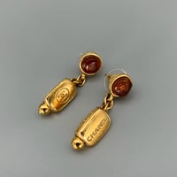 CHANEL (シャネル) ヴィンテージ カラーストーン グリポア ココマーク ロゴ ピアス