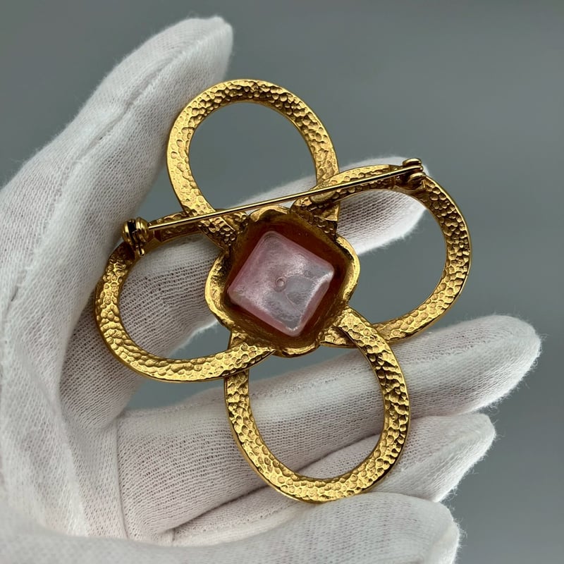 CHANEL (シャネル) ヴィンテージ カラーストーン グリポア ロゴ