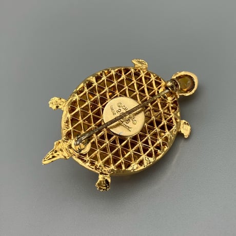 CHANEL (シャネル) ヴィンテージ グリポア カラーストーン カメ タートル ブローチ