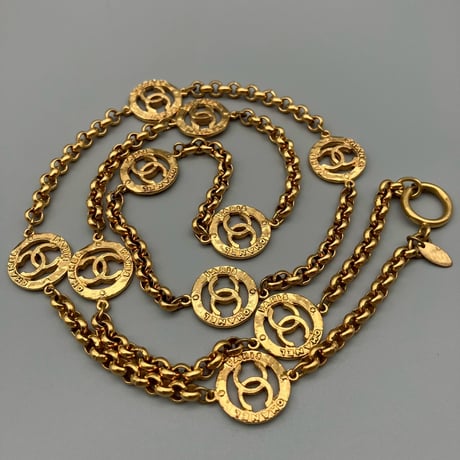 CHANEL (シャネル) ヴィンテージ ココマーク ロゴ ラウンド ネックレス