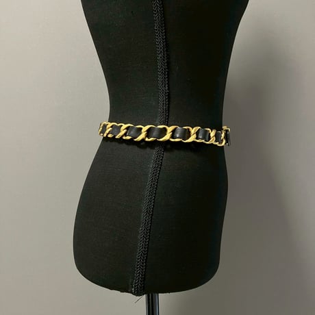 CHANEL (シャネル) ヴィンテージ ロゴ レザー チェーン ベルト