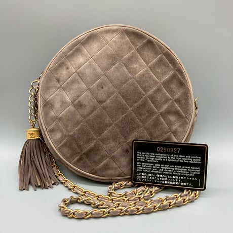 CHANEL (シャネル) ヴィンテージ ラウンド スエード フリンジ ショルダーバッグ