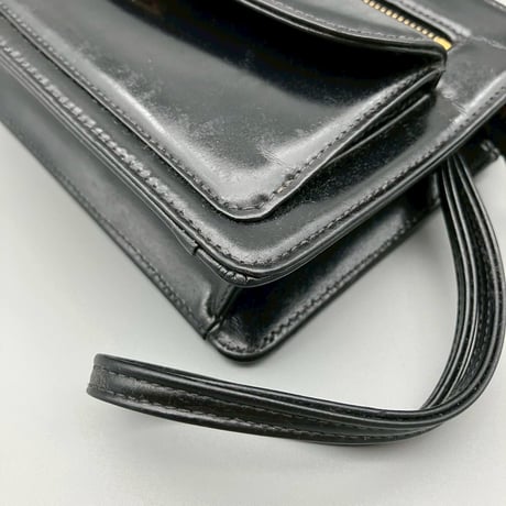 CHANEL (シャネル) ヴィンテージ ターンロック ココマーク レザー クラッチバッグ ハンドバッグ
