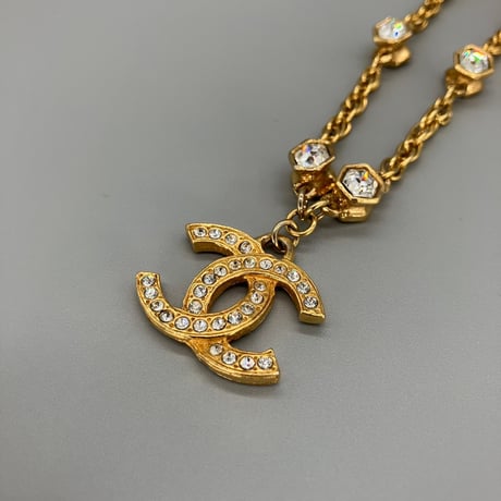 CHANEL (シャネル) ヴィンテージ ココマーク ラインストーン ネックレス