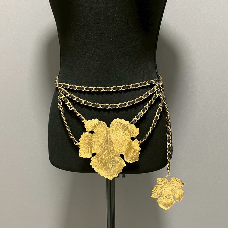 CHANEL (シャネル) ヴィンテージ リーフ 超大振り チェーンベルト