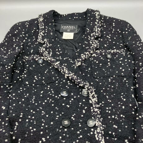 CHANEL (シャネル) ヴィンテージ ツイード 粉雪 ココボタン ジャケット